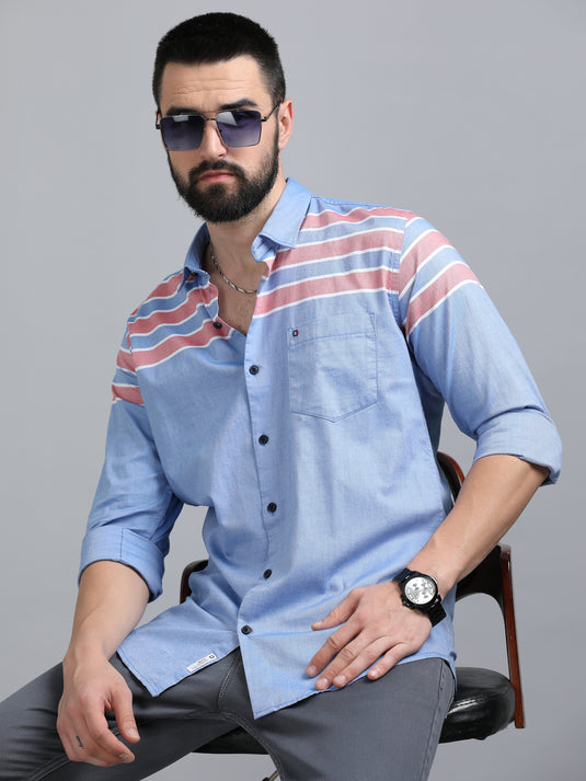 Blue Chest Panel-Stain Proof Shirt