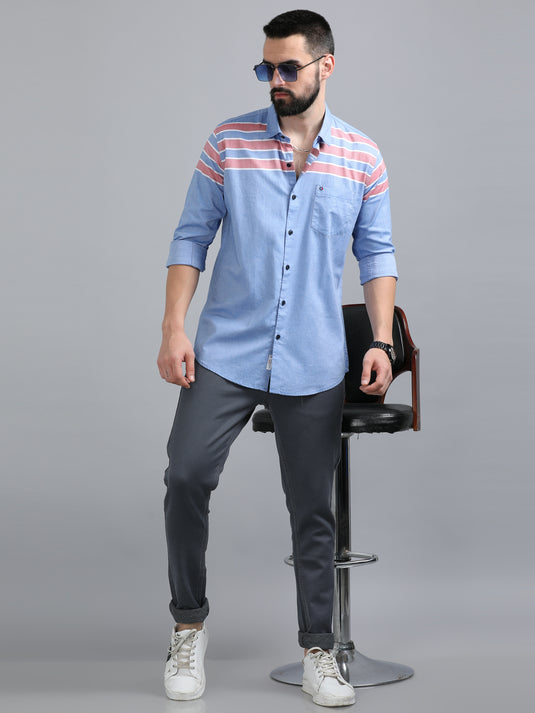 Blue Chest Panel-Stain Proof Shirt