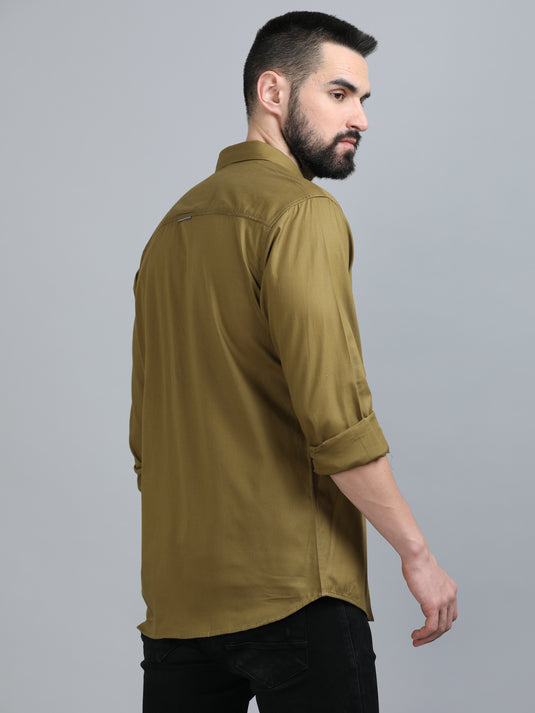 Premium Dark Khaki Solid-Stain Proof Shirt