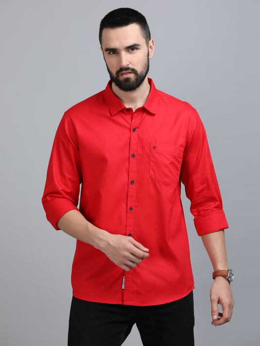 Premium Dobby Solid Red-Stain Proof Shirt