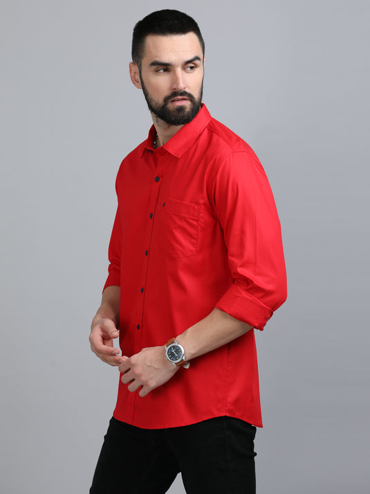 Premium Dobby Solid Red-Stain Proof Shirt