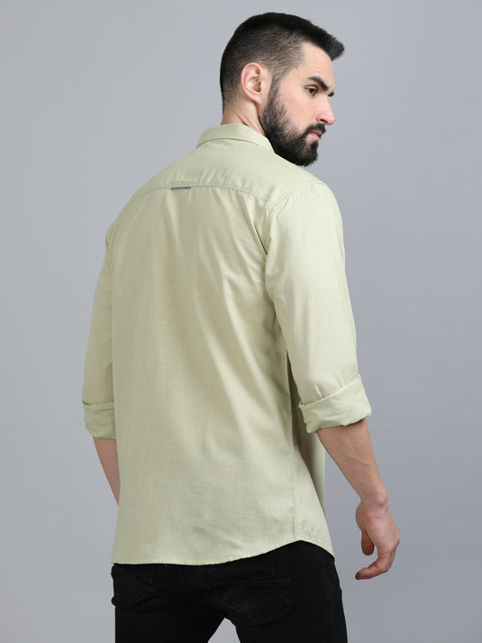 Cotton Linen Creamy Light Tan-Stain Proof Shirt