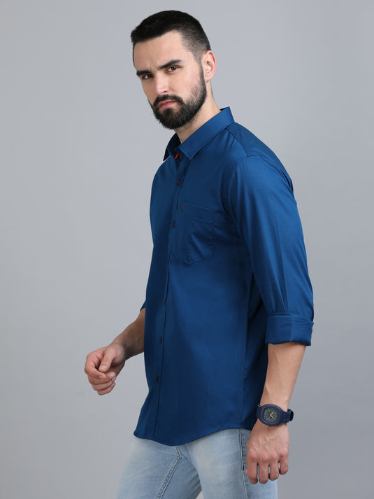 Pepsi Blue Twill Solid-Stain Proof Shirt