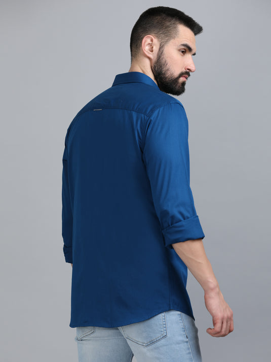 Pepsi Blue Twill Solid-Stain Proof Shirt