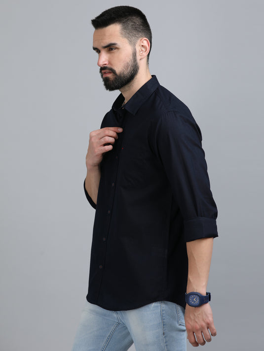 Navy Twill Solid-Stain Proof Shirt