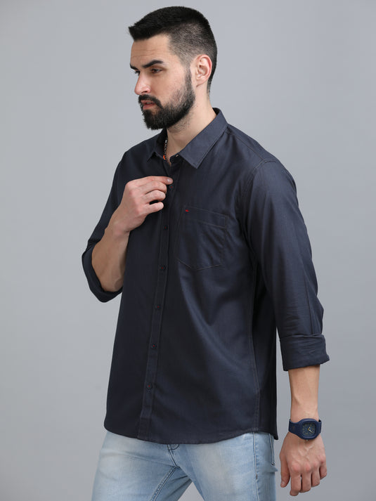 Cotton Linen Dark Grey-Stain Proof Shirt