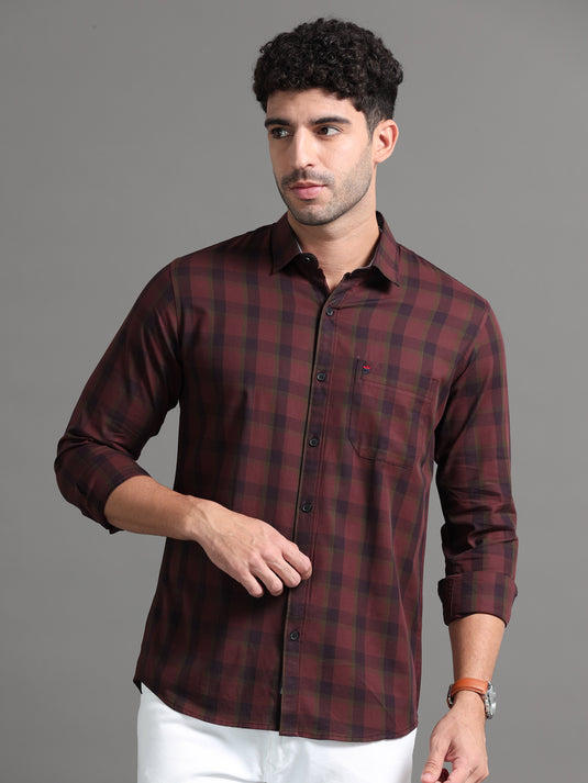 Cocao Brown Checks - Stainproof Shirt