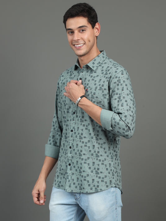Tame Teal Print - Stain Proof Shirt
