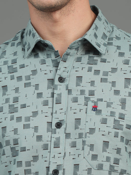 Tame Teal Print - Stain Proof Shirt